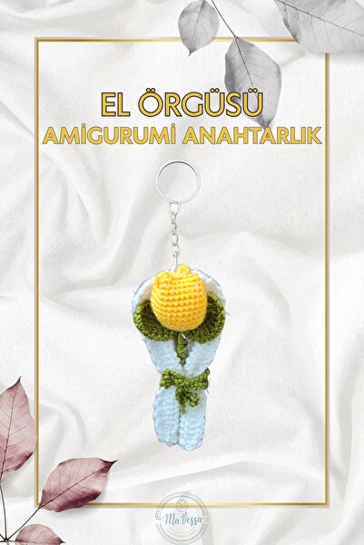 Ma'Vessa Amigurumi Tulip Bouquet Keychain - Gift and Bag Decoration - Bag Key...