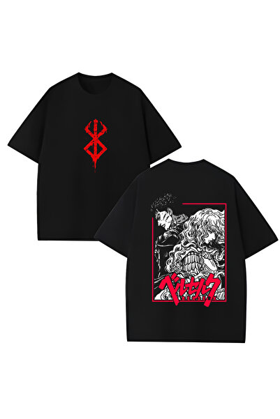 MAGORS Tricou unisex cu decolteu rotund, 100% bumbac, cu imprimeu Berserk Ani...