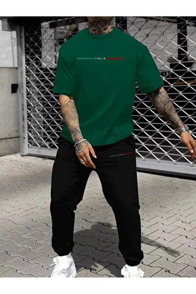 PAVRO Unisex Oversize Σετ Φόρμας με Μικτό Σχέδιο και Στάμπα, Άνετο Σετ Φόρμας...