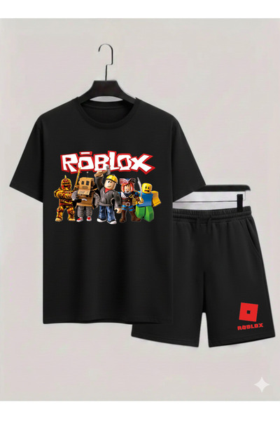 MAGORS طقم تي شيرت وشورت للأطفال مكون من قطعتين مطبوع عليه ROBLOX مصنوع من ال...