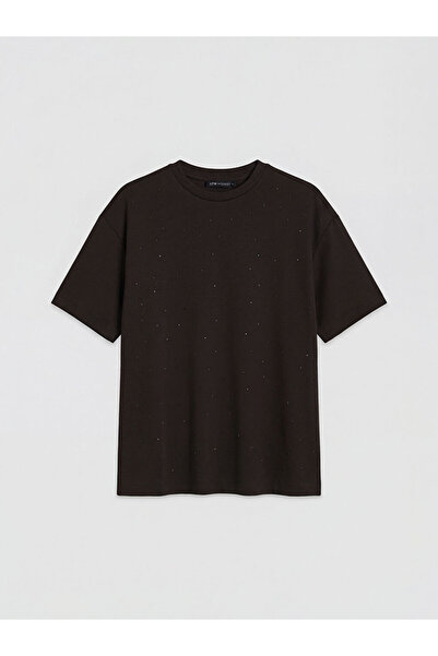 LC Waikiki Tricou pentru femei Soft Touch cu pietre, din colecția Shining Cho...