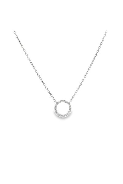 Bijuteria SORELLY Ασημένιο κολιέ κύκλος με πέτρες ζιργκόν