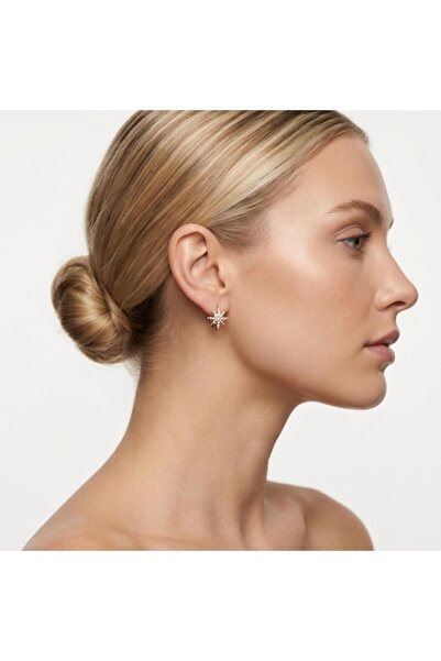 Luyiaccessory أقراط زوبينج بول ستار مرصعة بحجر الزركون