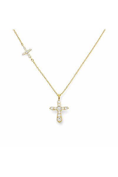 Bijuteria SORELLY Επιχρυσωμένη ασημένια αλυσίδα με σταυρούς διακοσμημένους με...