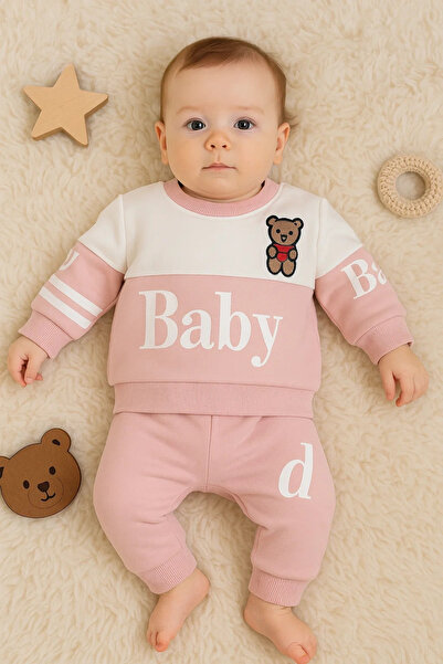 DMR Elegance Baby Patterned 2 Piece 100% Cotton Baby Girl Set