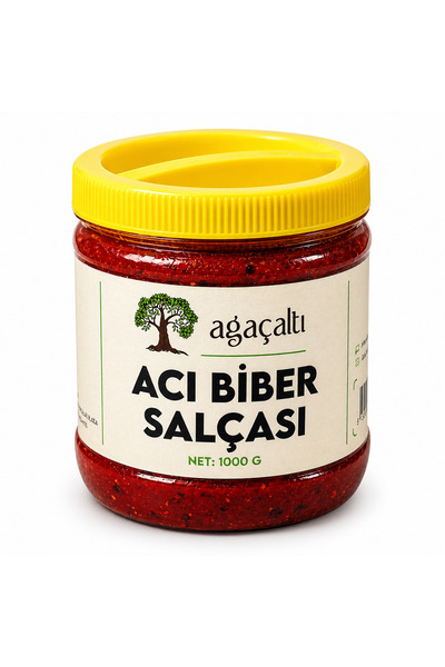 Acı Biber Salçası 1000 Gr, Katkısız, Ev Tipi, Doğal, Yöresel, Kahvaltılık Salça