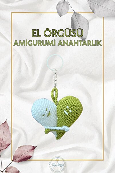 Ma'Vessa Χειροποίητο πλεκτό μπρελόκ καρδιάς Amigurumi - Αξεσουάρ τσάντας - Μπ...