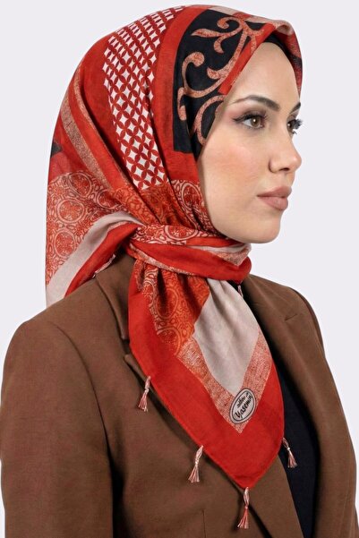 hadiora Women's Orange Abstract Patterned Pearl Beaded Writing Pad