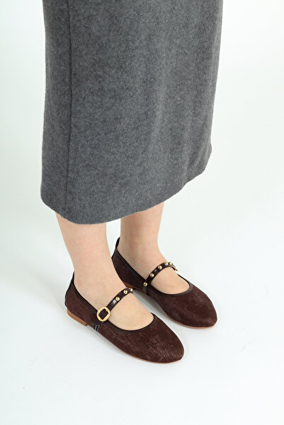 Lölük Moda Γυναικείες μπαλαρίνες Jeremi με ζαρωμένη ματ ζώνη και λεπτομέρεια ...