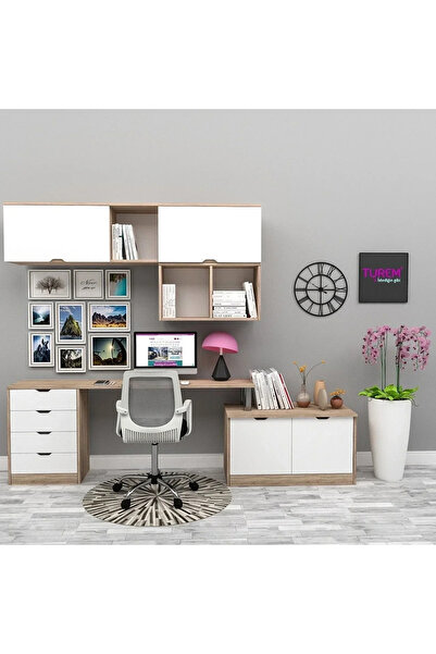 marangozhaneden Vario Raflı Çalışma Masası Mdf