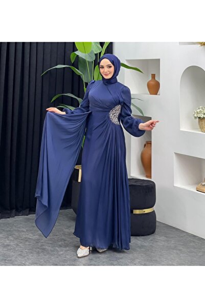 MERVE TESETTÜR Βραδινό φόρεμα Janjan με πέτρες στο πλάι