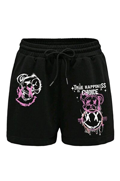 DİVİN UNISEX ΜΑΥΡΟ Σορτς με Λεπτομέρειες