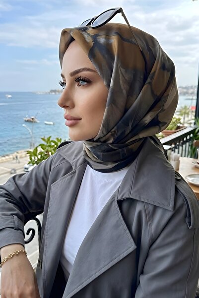 İmajButik Μαλακό κασκόλ με μαύρο σχέδιο