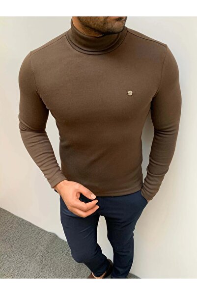 MODEFENDİ Slim Fit a Quality Cotton Full-Collar Sweater