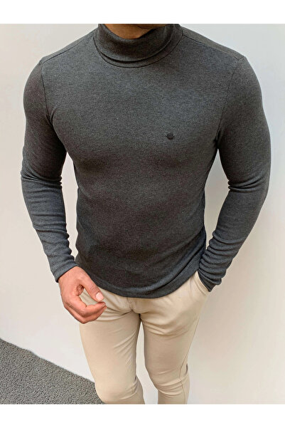 MODEFENDİ Slim Fit a Quality Cotton Full-Collar Sweater