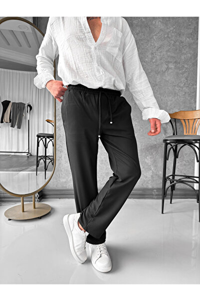 MODEFENDİ Drawstring Baggy Jogger Pants with Waist Elastic Detail