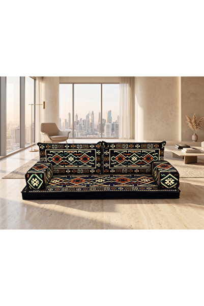 FEYZA DECOR HOME Anadolu Desen Yer Minderi Koltuk – Otantik Şark Köşesi Sedir...