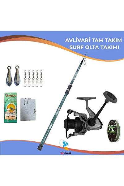 Avlivari AlbaStar Castrollo 420 cm 100-200 gr Carbon Surf Olta Seti + AlbaSta...