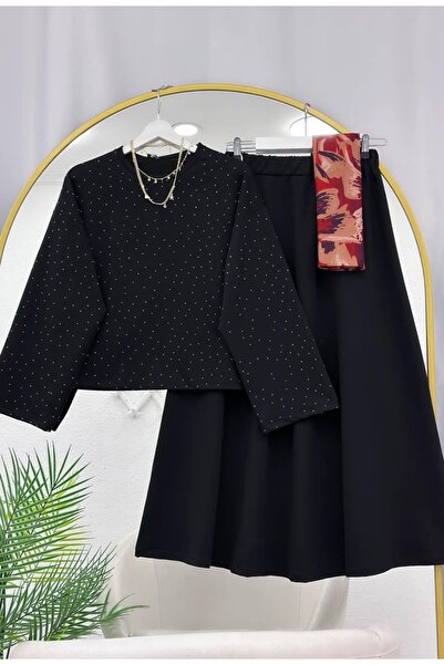 MODA VEDAT Γυναικείο Σετ Φούστας με Λεπτομέρειες Işıltı -0500