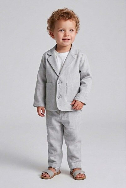 DMB BOYS & GIRLS Baby Boy Elastic Waist Jacket, Trousers and T-Shirt Combinat...