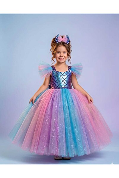 Retro Women Κοριτσίστικο φόρεμα γοργόνας, λαμπερό, αφράτο, πριγκιπικό, για γι...