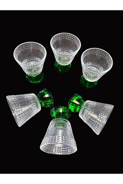 ROY KING Green 6-Piece Coffee Cups with Crystal Base