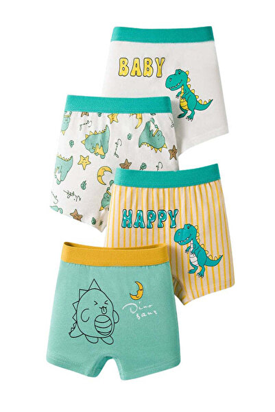 Babyqlo Boys Cotton Cute Dinosaur Boxer Pack of 4