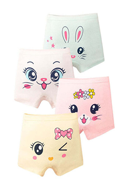 Babyqlo Girls Cotton Bunny Face Print Pack of 4