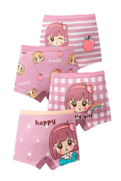 Babyqlo Girls Cotton Cute Girl Print Pack of 4