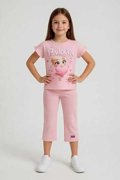 Cansın Mini Μπλουζάκι με στάμπα χαρακτήρων σε σχήμα πούδρας και παντελόνι με ...