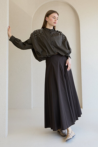 Melike Tatar Πουκάμισο με Πέρλες και Ρίγες 32-2837