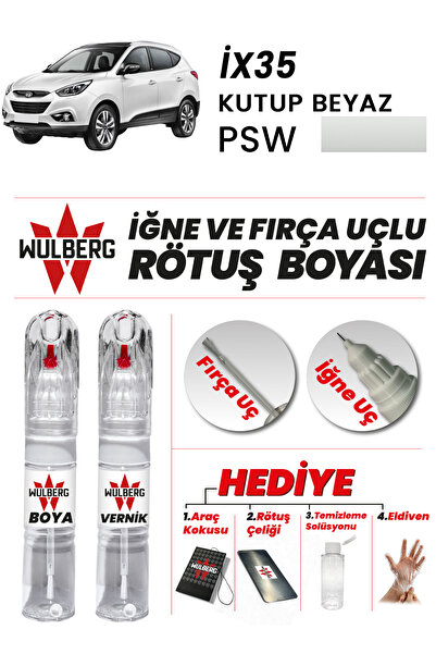 Wulberg Hyundai İX35 Kutup Beyaz PSW Rötuş Boya 25 ml + Vernik İğne & Fırça U...