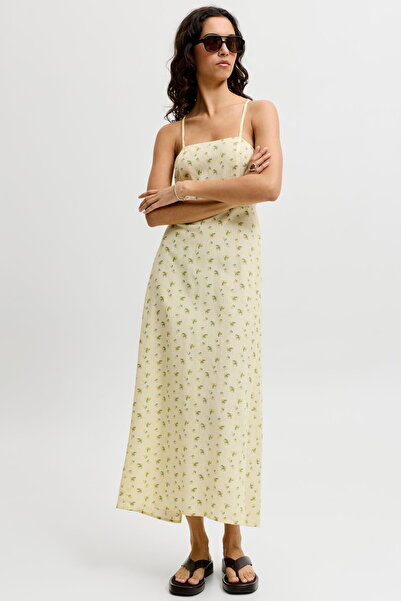 Jack & Jones Γυναικείο Φόρεμα με Σταυρωτό Σχέδιο και Λεπτομερή Τετράγωνη Λαιμ...