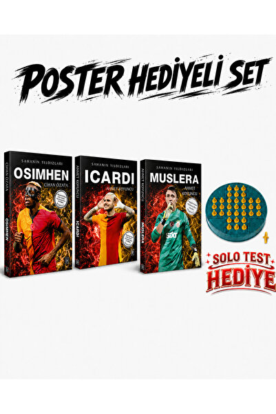 Parodi Yayınları Osimhen Icardi Muslera 3’lü Kitap Seti Poster ve Solo Test H...