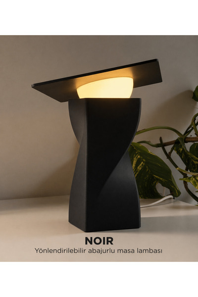 ZAVANSA Noir Ayarlanabilir Başlıklı Masa Lambası – Modern Dekoratif Abajur