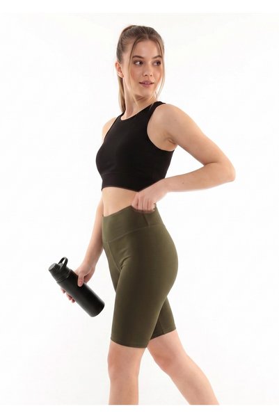 RAVELLES Women's High Waist Slimming Biker Leggings Shorts