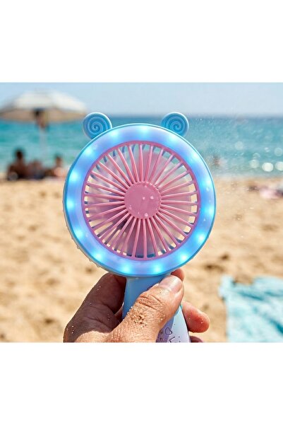 Kuzey Tacı Işıklı Sevimli Karakter Serisi Mini El Vantilatörü USB Şarjlı | LE...