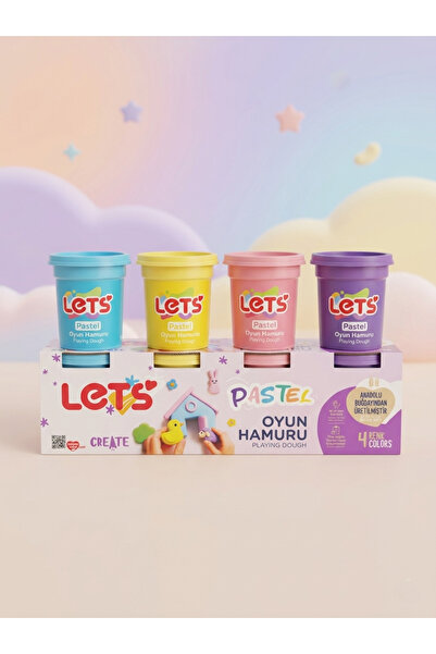 Lets 4 Renk Pastel Oyun Hamuru 440g