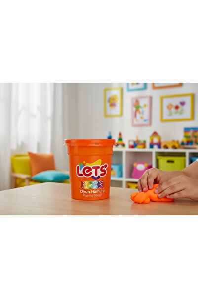 Lets Neon Oyun Hamuru Turuncu Tekli 110g