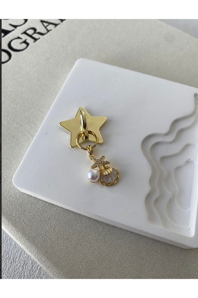Fulyalia Aksesuar İNCİLİ DENİZ YILDIZI GOLD TELEFON CHARMI