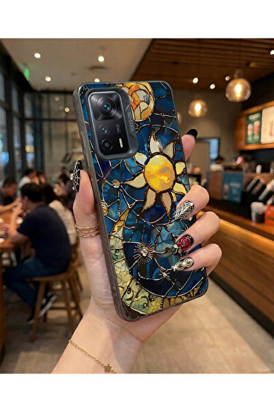 Caseji Redmi Note 12 Pro 5G Uyumlu Ay Güneş Baskı Desen Darbe Emici Telefon K...