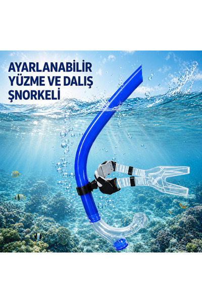 MultiZone Profesyonel Yüzme Dalış Deniz Havuz Şnorkeli Ayarlanabilir Başlık N...