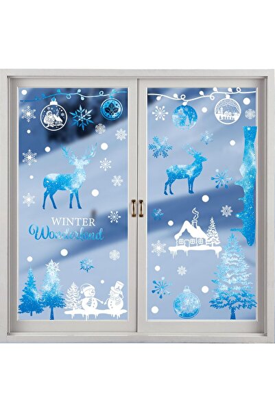 Other 107 Φύλλα Χριστουγεννιάτικα Αυτοκόλλητα Παραθύρων με Ελάφια και Νιφάδες...