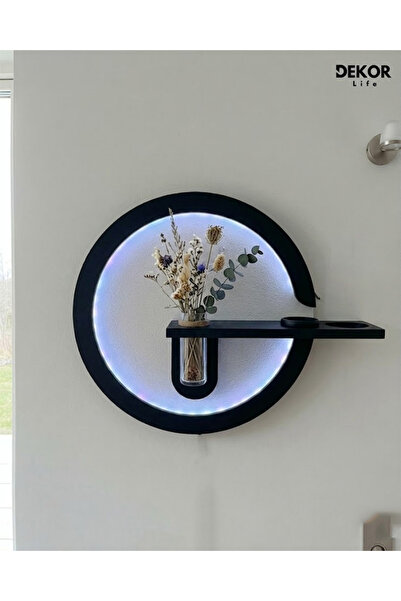 TAKIFİX Pilli LED’li 50×50 CM Oval Modern Ledli Duvar Tablosu | Dekoratif Pan...