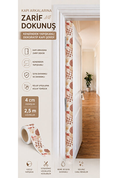 FixCaps Kendinden Yapışkanlı Dekoratif Kapı Kenarı Şeridi 4 cm x 2.5 metre Ka...