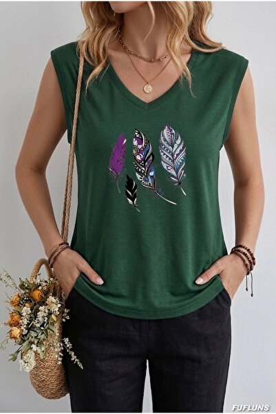 FUFLUNS ΓΥΝΑΙΚΕΙΟ ΑΜΑΝΙΚΟ ΜΠΛΟΥΖΑΚΙ OVERSIZE ΜΕ ΣΧΕΔΙΑΣΜΕΝΑ ΦΤΕΡΑ ΚΑΙ ΣΤΑΜΠΕΣ