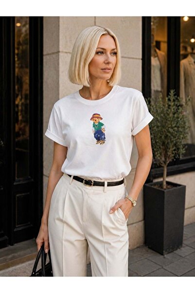 ibeeka Tricou cu imprimeu Icon Teddy Cute Teddy Bear Îmbrăcăminte pentru feme...