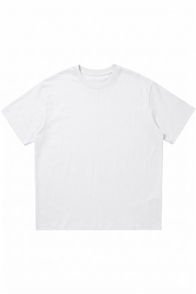 DASH WEAR White Oversize Crew Neck Plain T-Shirt