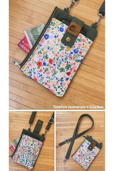İsella Phone Bag and Wallet Powder with Crushed Flowers on the Background in ...