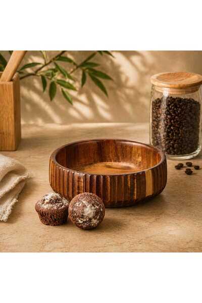 MEHAY HOME وعاء أكاسيا منحني 19 سم - فاخر - لوكس